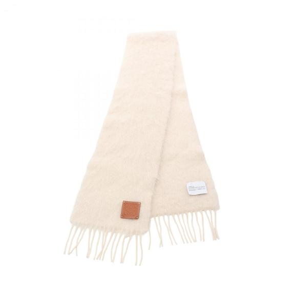 LOEWE Anagram Scarf/Muffler, Mohair, Women's, Beige